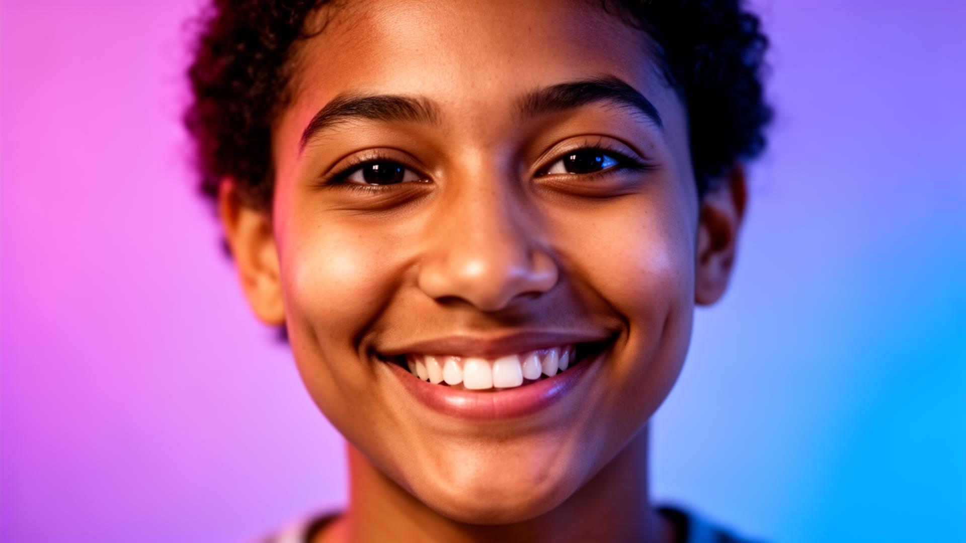 Happy proud English learner portrait